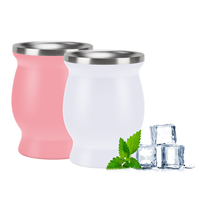 Gobelet en acier inoxydable à Double paroi, tasse avec paille Bombilla, erba Mate gourde Madai, livraison directe d'usine, 8oz