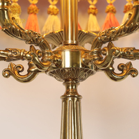 JewelleryTop Villa royale européenne Table de luxe Éclairage décoratif Sculpture à la main Lampe de table en laiton antique