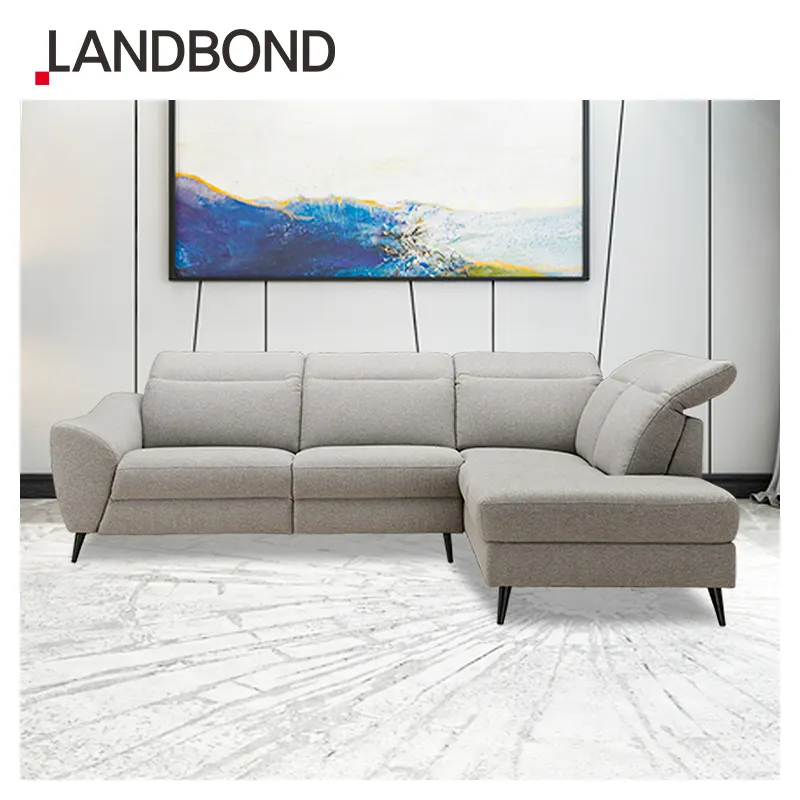 LANDBOND Factory Custom verstellbare Kopfstütze Elektrische Ecke Stoff L-Form Liege sofa Schnitts ofa