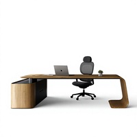 Bureau d'angle en forme de L pour poste de travail informatique avec support pour écran et étagères de rangement