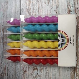 Topchina Spiral bükülmüş soya konik düğün mumlar dumansız renkli ev doğum günü düğün taraflar için sarı ışık koku - Product Image 4