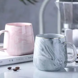 Zogifts陶瓷杯马克杯套装茶大理石变色一次性咖啡纸老板女士粉色带盖智能取暖器瓷器