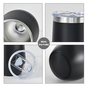 Gobelet à vin isotherme personnalisé en acier inoxydable à double paroi de 12 oz avec couvercle et poignée, anti-fuite, isolation thermique de 6 à 12 heures pour les fêtes - Product Image 2