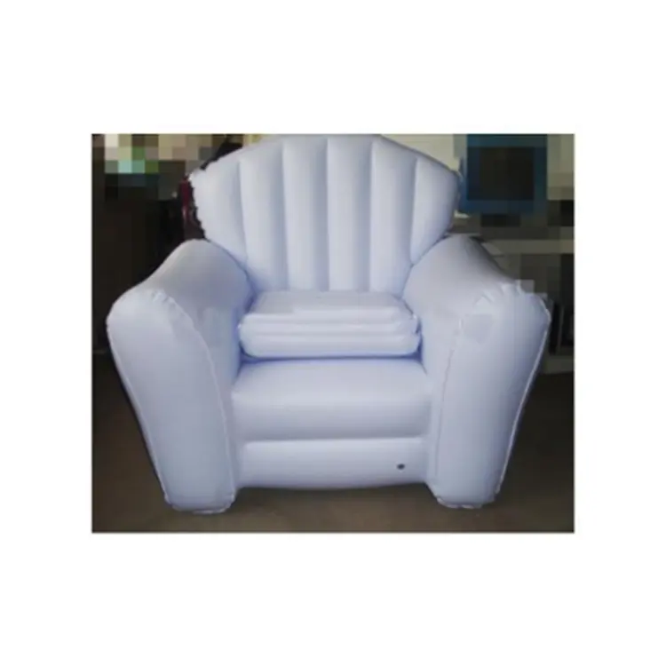 CE Certified White PVC Air Giant Inflatable Chesterfield Sofa Chair Foldable Plastic Two-Seater Leisure Office Chair Free