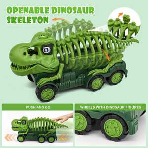 Portable Pull Back Dinosaur Car Storage Toy Carrier avec lumière et musique pour enfants Dinosaur Truck - Product Image 5
