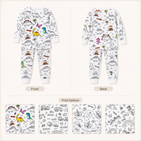 Pyjama en coton pour enfants, motif graffiti DIY, confortable, ensemble dessin animé, marque Muzhijia, en stock, directement de l'usine pour le commerce extérieur