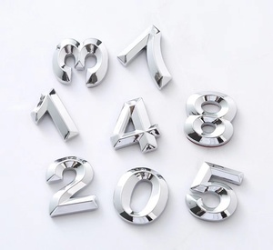 Accesorios para automóviles Fuentes curvas 4D Número de señal Placa de matrícula de plástico personalizada Letra Número de placa de matrícula de metal - Product Image 1