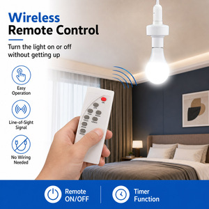 Support de lampe intelligent LED E27 avec télécommande infrarouge, interrupteur de minuterie, interrupteurs inductifs, adaptateur de douille sans fil - Product Image 2
