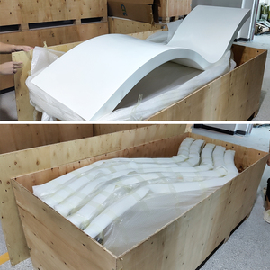 Chaise longue en plastique renforcé <span class=keywords><strong>de</strong></span> verre, <span class=keywords><strong>design</strong></span> <span class=keywords><strong>italien</strong></span>, pour piscine, blanche - Product Image 5