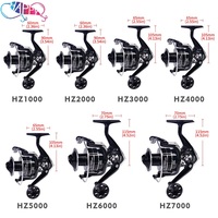 Reel Pancing Spinning Metal Murah Kapasitas Tinggi 1000-7000, Drag Maksimum 18Kg, Rasio 5.1:1/5.2:1, 3BB, Sekrup