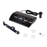 Luz de advertencia de emergencia para parabrisas de coche, 16 LED, 12V, estilo de barra de paso, lámpara de señal de alarma, Flash Dash, 5 modelos