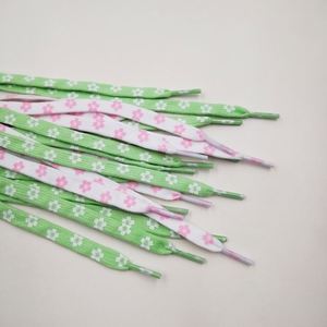 Custom Flat 8mm Flower Print Polyester Pair Shoelaces for Sneakers - Product Image 2