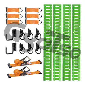 Wholesale 2inch Logistic Polyester Ratchet Tie Down Straps E Track Kit Cargo Lashing Rail Load Cargo Bar Fittings