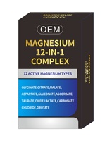 Capsules de mélange complexe de magnésium 12 formes OEM personnalisées, 60 unités, complément nutritionnel pour la santé avec service personnalisé