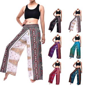 Wholesale Eco-Friendly Bohemian Style Ladies High-Waist <b>Yoga</b> <b>Pants</b> Digital Printed Paisley Indian <b>Harem</b> Design Ankle-Length - Product Image 2