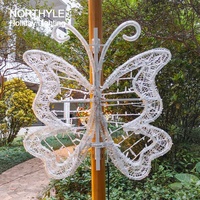 Luz de calle con Motivo de mariposa LED 2D, luces de hadas de Navidad, luz de poste para exteriores para decoración de parque cuadrado