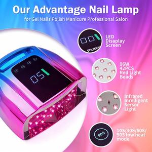 Gradient Color <b>Wireless</b> Cordless Rechargeable 48w LED UV Nail Gel Dryer <b>Lamp</b> Dual Wavelength 24PCS LED Bulbs Fast Curing Home - Product Image 3