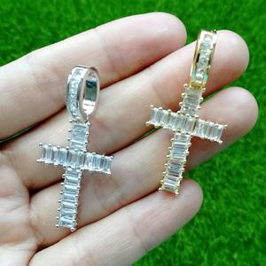 CN146 Kalung & Liontin Salib CZ Kuningan Es Baja Tahan Karat Rantai Kuba Hip Hop Kalung - Product Image 6