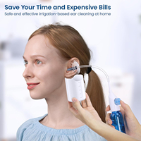Nettoyeur d'oreilles manuel portable, nettoyage efficace du cérumen, 10 embouts de remplacement réutilisables, kit de nettoyage des oreilles, système d'irrigation et de rinçage