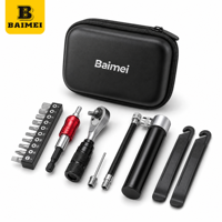Juego de Llaves de Trinquete BaiMei WX-2, Kit de Reparación Rápida para Bicicletas, Puntas de Destornillador, Aleación de Aluminio Duradera y Ligera
