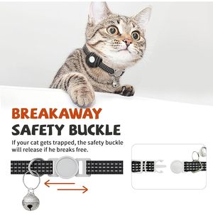 Collar rastreador para gatos Gretmix, nailon negro reflectante, seguimiento en tiempo real, Bluetooth para gatos con aplicación SmartTag, Ios, Android - Product Image 5