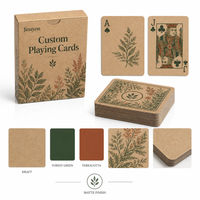 Jeu de cartes à jouer en kraft avec logo personnalisé, 54 cartes, jeu de poker en papier mat imprimé pour événements d'entreprise, cadeaux de marque