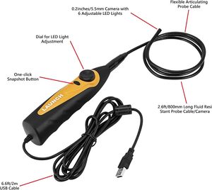 <span class=keywords><strong>LAUNCH</strong></span> X-431 VSP-100 Endoscopio Digital Ultrafino de <span class=keywords><strong>5</strong></span>.5mm, Cámara de Inspección de Video USB HD Multiángulo para X-431 Pro5 PAD VII - Product Image 6