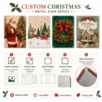 Plaque en métal personnalisée Père Noël 8x12 pouces, Décoration murale vintage de Noël, Affiche rétro pour la maison, le bar, la cuisine, ou comme cadeau
