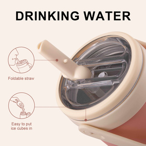 Everich cấp thực phẩm 40oz thép không gỉ tumbler-tái sử dụng xử lý Nắp cup với rơm cho Hot & đồ uống lạnh - Product Image 4