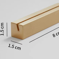 Support de présentation de cartes en laiton massif de 8 cm, porte-étiquettes à rainures pour magasin de détail et présentation sur table de banquet