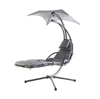 Lvye Dream Bed Chaise suspendue moderne en aluminium réglable pour extérieur, avec support en arc, auvent, hamac de véranda, chaise longue, gazebo, pergola