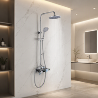 Ensemble de douche thermostatique SHUAIZIQI à affichage LED de la température, avec détection automatique de la différence d'eau chaude et froide
