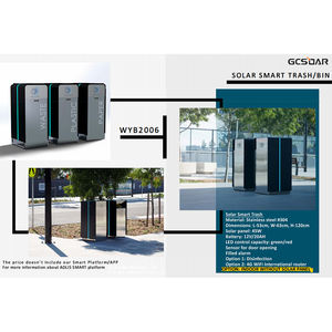 Poubelle intelligente solaire avec détection de mouvement, couvercle à compression des déchets et notifications sans fil - Product Image 2