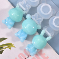 Moule en silicone transparent pour époxy, motif patte d'ours, patte de chat, queue de sirène, pour porte-clés, gelée, sucre, chocolat, fondant - Vente chaude