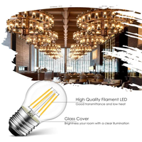 Ampoules LED à filament dimmable en verre transparent, lumière chaude 1W 2W 4W 5W 6W E12 E14 E26 E27 B22 G14 G16 P45 G45 G50 pour la maison