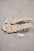 Nuevas Sandalias Transparentes de una Pieza para Mujer TOB Footwear, con Tacón Alto y Elegante, Color Nude