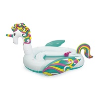 Besttway — livraison gratuite, 43228 h2ocgo! Piscine en licorne géante gonflable, jouet d'extérieur pour jeu d'eau, plate-forme, fête