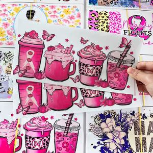 Personnalisé <span class=keywords><strong>cancer</strong></span> du <span class=keywords><strong>sein</strong></span> uv dtf tasse wraps transferts uv dtf transfert à froid tasse wrap transferts décalcomanies uv dtf verre tasse wrap pour libby - Product Image 1