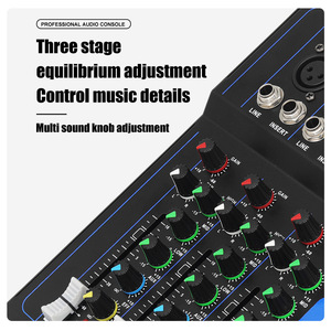 Console de mixage professionnelle compacte 6 canaux avec réverbération, idéale pour le karaoké, les spectacles sur scène et les réunions - Product Image 6