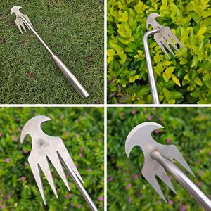 Hand <strong>Weeder</strong> <strong>Tool</strong> 4 Teethes New <strong>Garden</strong> Stainless Steel Weeding Rake with Handle - Product Image 4