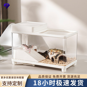 Turtle Tank Rectangular Plastic With Lid Eco-Friendly Home Use Small Reptile Habitat Multi Functional Fish Tank Storage Box - Product Image 5