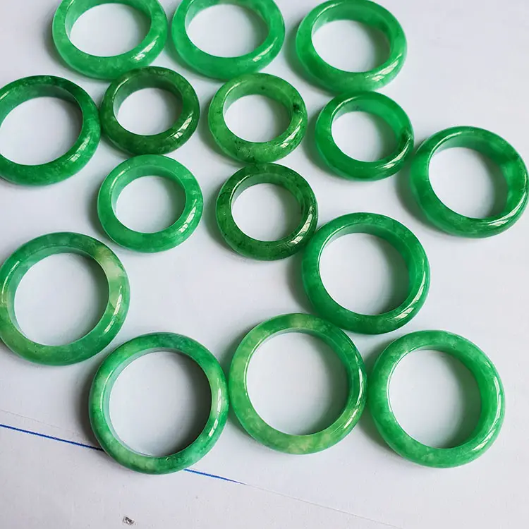 Ювелирные изделия из нефрита натуральный Нефритовый камень зеленый нефритовый браслет кольцо для женщин