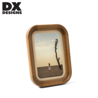 DX DESIGNS Bingkai Foto Kayu Solid Persegi Panjang Bulat 4x6 5x7 8x10 Inci Bingkai Gambar Kayu Rustic untuk Meja dan Dinding Dekorasi Rumah