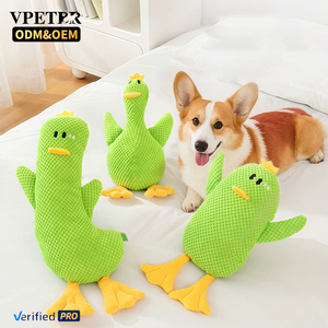 Nuevo Juguete <span class=keywords><strong>de</strong></span> Peluche <span class=keywords><strong>de</strong></span> Pato para Perros <span class=keywords><strong>de</strong></span> Lujo, Verde, Irrompible, Resistente a Mordeduras Agresivas, con Sonido, para Limpiar los Dientes - Product Image 1