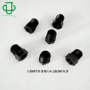Raccords et conduits de haute qualité en nylon noir plastique, filetage externe 1/8 NPT vers filetage interne 1/4-28 UNF - Product Image 3