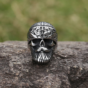 Bague de motard en acier inoxydable Bague pour homme audacieuse Bijoux Style nordique pour homme Bague de style viking Bijoux en gros - Product Image 3