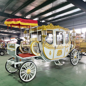 Charrette royale électrique moderne à économie d'énergie, magnifique véhicule de tourisme pour les mariages, les séances photo et les parcs à thème - Product Image 3