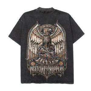 Camiseta de manga corta WESTCOAST con estampado de águila, estilo moderno, informal, holgada, lavable y desgastada, para hombre y mujer, para verano - Product Image 3