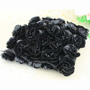 Accessori per abbigliamento fai da te con motivo floreale 3D Applique scarpe fatte a mano cappello abito Costume con perline con paillettes Patch - Product Image 4