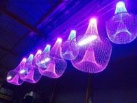 Lustres suspendus en cristal d'aluminium à fibres optiques LED